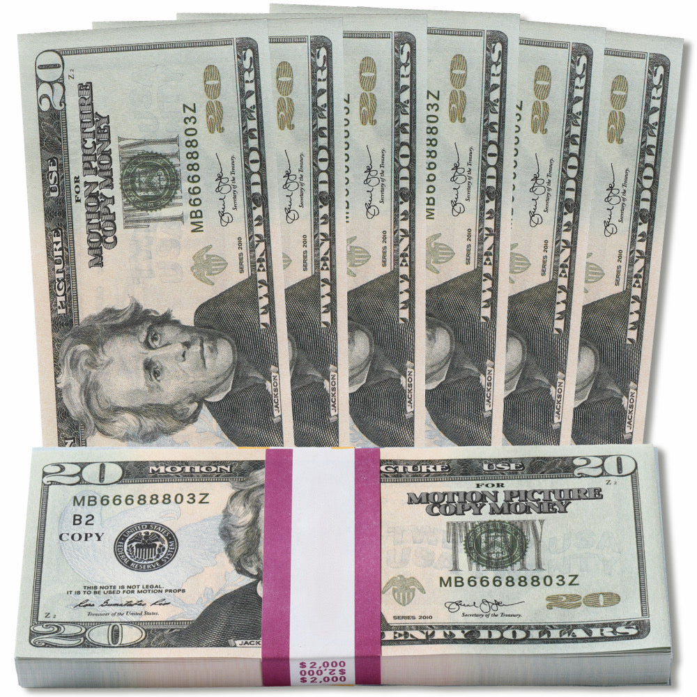 NEW EDITION PROP MONEY US $20 USD DOLLAR BILLS