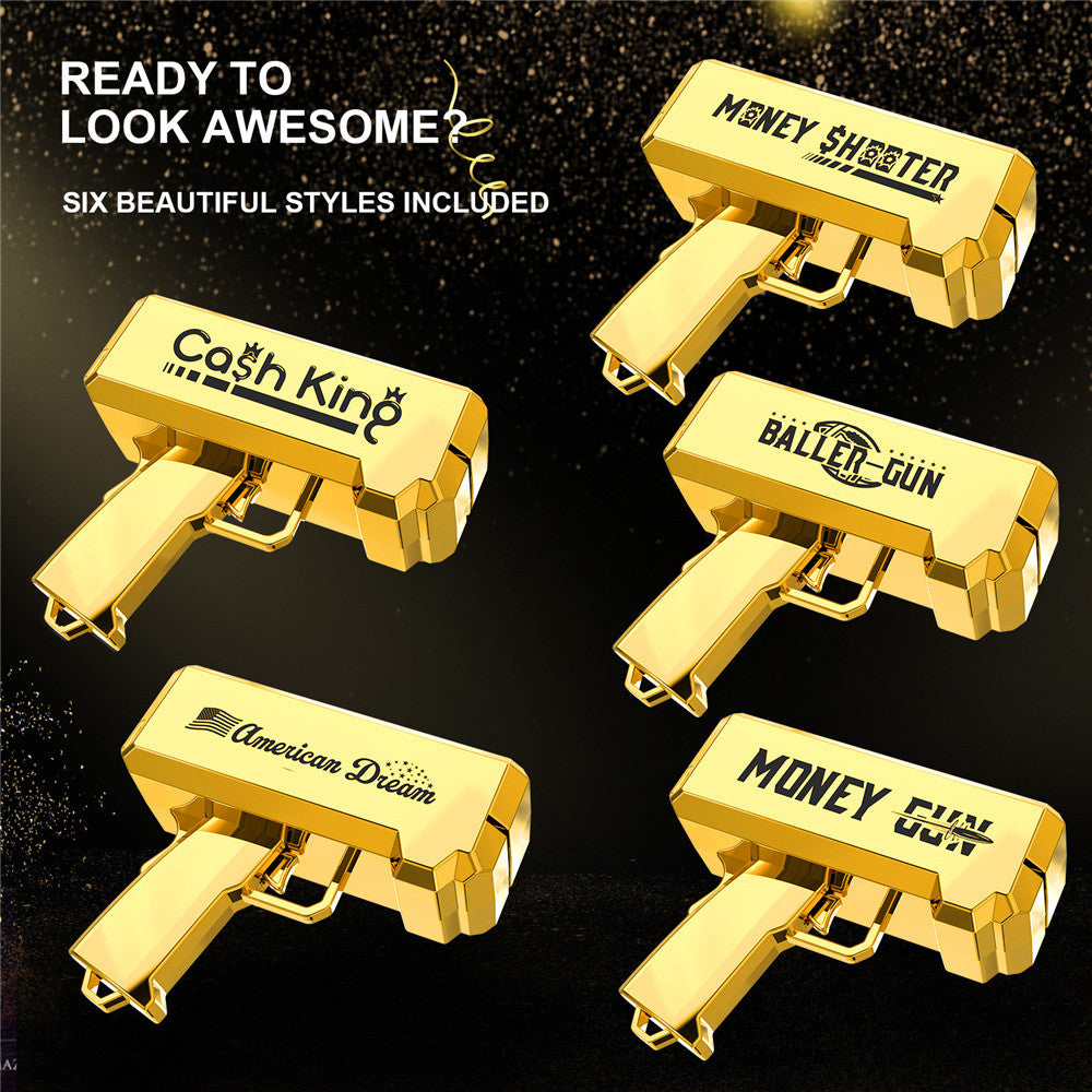 PROP MONEY GUN- 18k Gold plated money gun