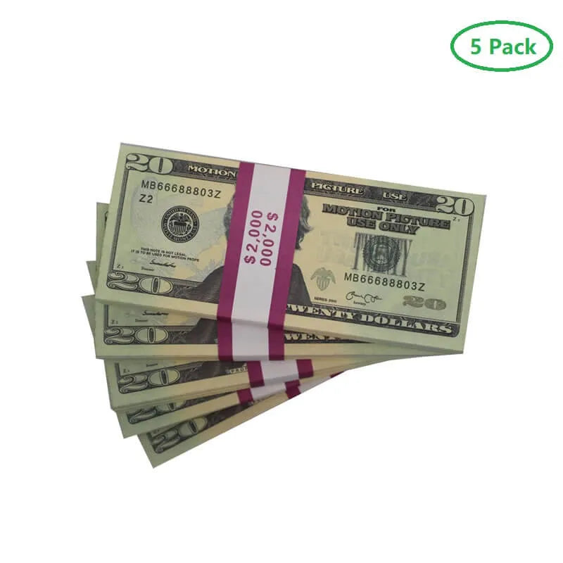 NEW EDITION PROP MONEY US $20 USD DOLLAR BILLS