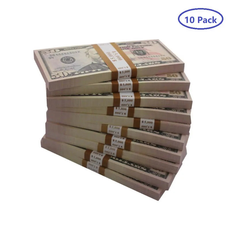 NEW EDITION PROP MONEY US $50 USD DOLLAR BILLS