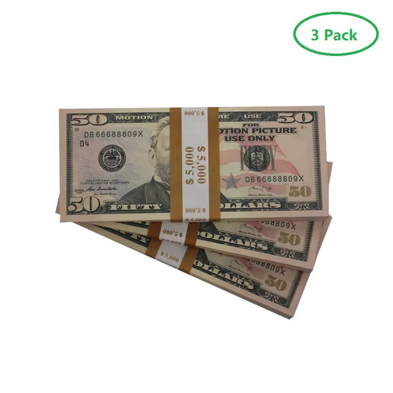 NEW EDITION PROP MONEY US $50 USD DOLLAR BILLS